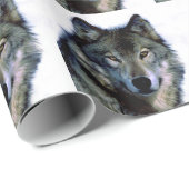 Wolf Portret kerstcadeau inpakpapier (Rol Hoek)