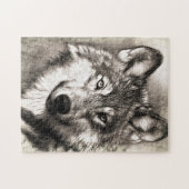 Wolf portret legpuzzel (Horizontaal)