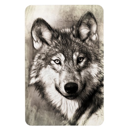 Wolf portret magneet (Verticaal)
