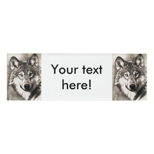 Wolf portret naambadge (Voorkant)