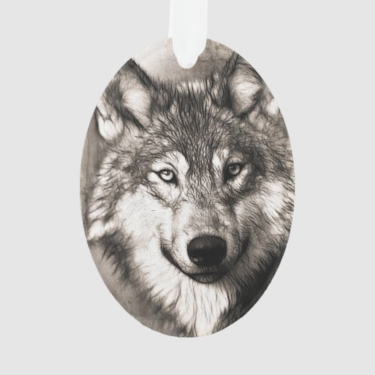 Wolf portret ornament (achterkant)