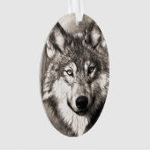 Wolf portret ornament (voorkant)