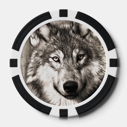 Wolf portret pokerchips (Voorkant)