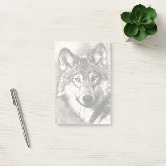 Wolf portret post-it® notes (Kantoor)