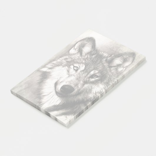 Wolf portret post-it® notes (Schuin)
