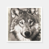 Wolf portret servetten (Voorkant)
