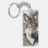 Wolf portret sleutelhanger (Voorkant Links)