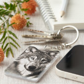 Wolf portret sleutelhanger (Voorkant Rechts)