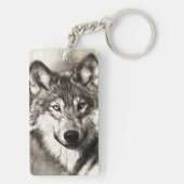 Wolf portret sleutelhanger (achterkant)