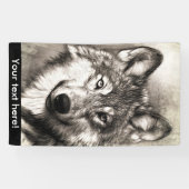 Wolf portret spandoek (Horizontaal)