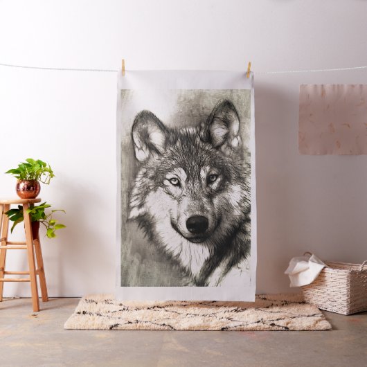 Wolf portret stof (Voorbeeld)