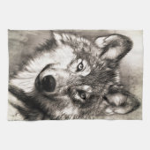 Wolf portret theedoek (Horizontaal)