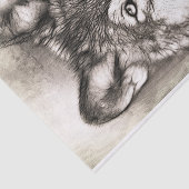 Wolf portret tissuepapier (Detail)