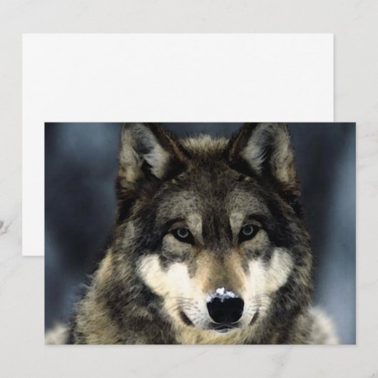 Wolf Portret Uitnodiging (Voorkant / Achterkant)