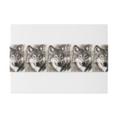 Wolf portret uitnodigingen wikkel (Achterkant Voorbeeld)
