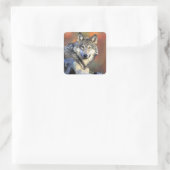 Wolf Portret Vierkante Sticker (Tas)