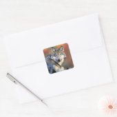 Wolf Portret Vierkante Sticker (Envelop)