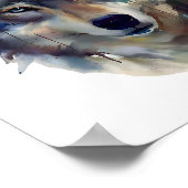 Wolf Portret Waterverf Illustratie Poster (Hoek)