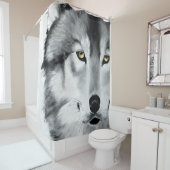 Wolf Portret Zwart Wit Douchegordijn (In situ)