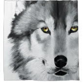 Wolf Portret Zwart Wit Douchegordijn (Voorkant)