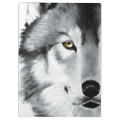 Wolf Portret Zwart Wit Klembord (Achterkant)