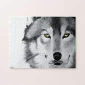 Wolf Portret Zwart Wit Legpuzzel (Horizontaal)