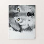 Wolf Portret Zwart Wit Legpuzzel (Verticaal)