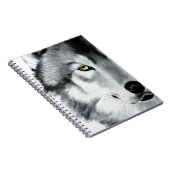 Wolf Portret Zwart Wit Notitieboek (Rechterzijde)
