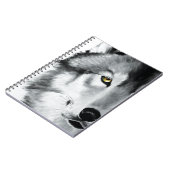 Wolf Portret Zwart Wit Notitieboek (Linkerzijde)