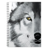 Wolf Portret Zwart Wit Notitieboek (Voorkant)
