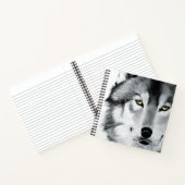 Wolf Portret Zwart Wit Notitieboek (Binnen)