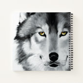 Wolf Portret Zwart Wit Notitieboek (Achterkant)