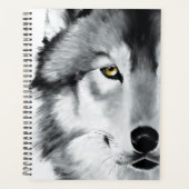 Wolf Portret Zwart Wit Planner (Voorkant)