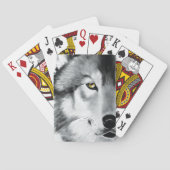 Wolf Portret Zwart Wit Pokerkaarten (Achterkant)
