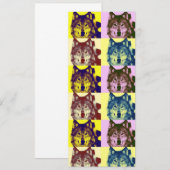 Wolf Portretuitnodiging Kaart (Voorkant / Achterkant)