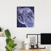 Wolf Poster - Lone Wolf door Michaeline McDonald (Thuiskantoor)