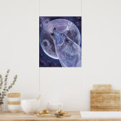 Wolf Poster - Lone Wolf door Michaeline McDonald (Keuken)