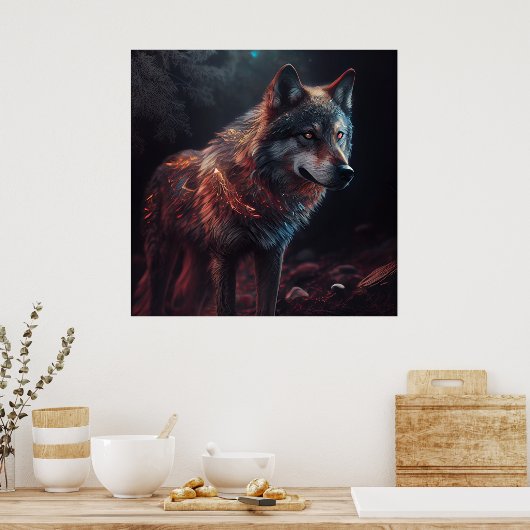 Wolf-poster Poster (Keuken)