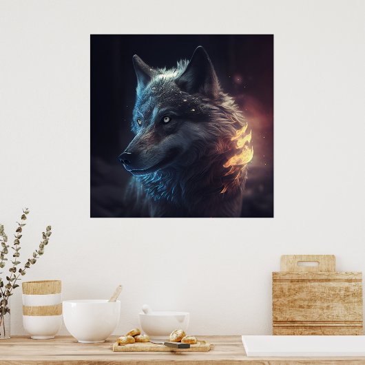 Wolf-poster Poster (Keuken)