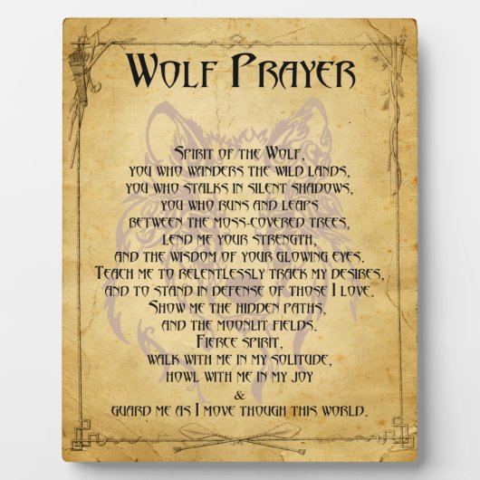 Wolf Prayer Fotoplaat (Voorkant)