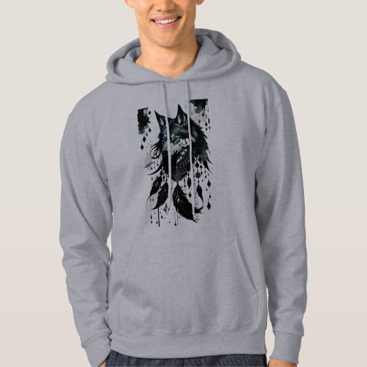 Wolf, Predator, Dreamcatcher, Amulet, Talisman Hoodie (Voorkant)