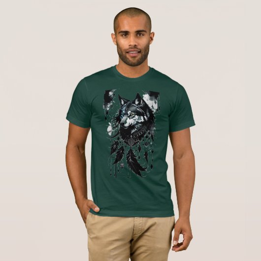 Wolf, Predator, Dreamcatcher, Amulet, Talisman T-shirt (Voorkant volledig)
