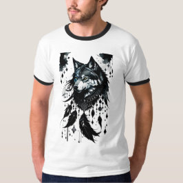 Wolf, Predator, Dreamcatcher, Amulet, Talisman T-shirt