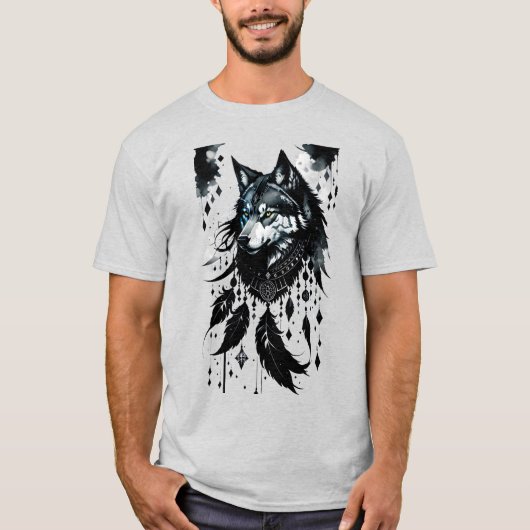 Wolf, Predator, Dreamcatcher, Amulet, Talisman T-shirt (Voorkant)
