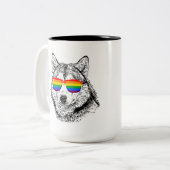 Wolf Pride Sunglazen Tweekleurige Koffiemok (Voorkant links)