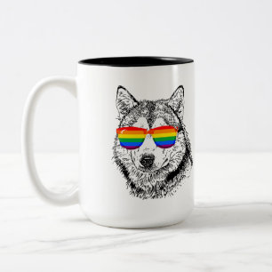 Wolf Pride Sunglazen Tweekleurige Koffiemok