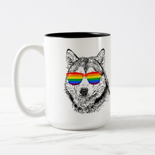 Wolf Pride Sunglazen Tweekleurige Koffiemok (Links)