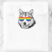 Wolf Pride Zonnebrillen Ronde Sticker (Tas)