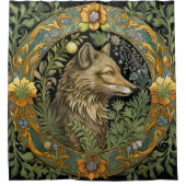 Wolf profiel in  stijl douchegordijn (Voorkant)