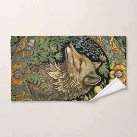 Wolf profiel in  stijl handdoek (Handdoek)